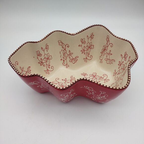 Temp-tations Floral Lace Red Tree Shape Casserole Baking Dish 1 Qt. - Picture 5 of 7